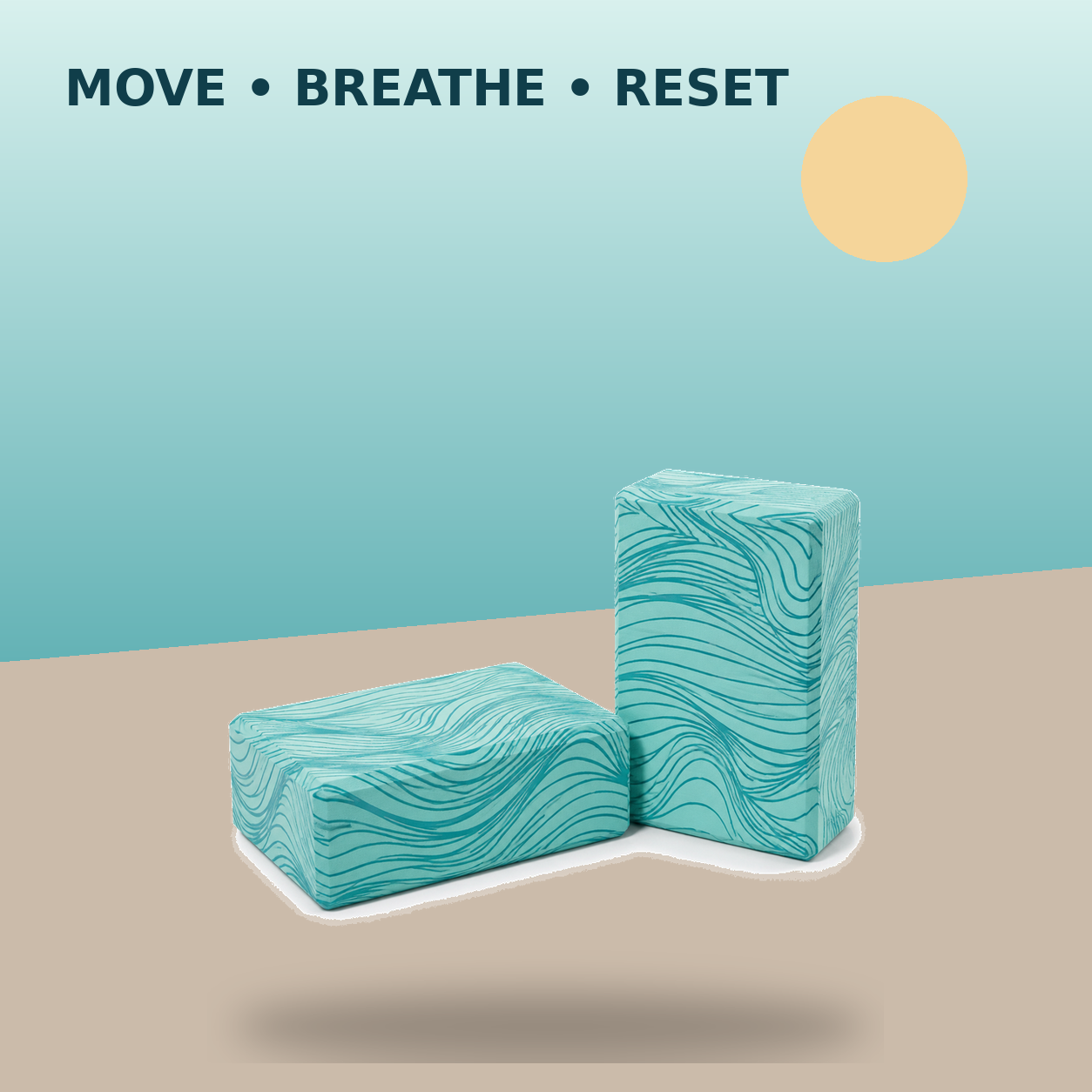 Ocean Current Wave Yoga Block Set
