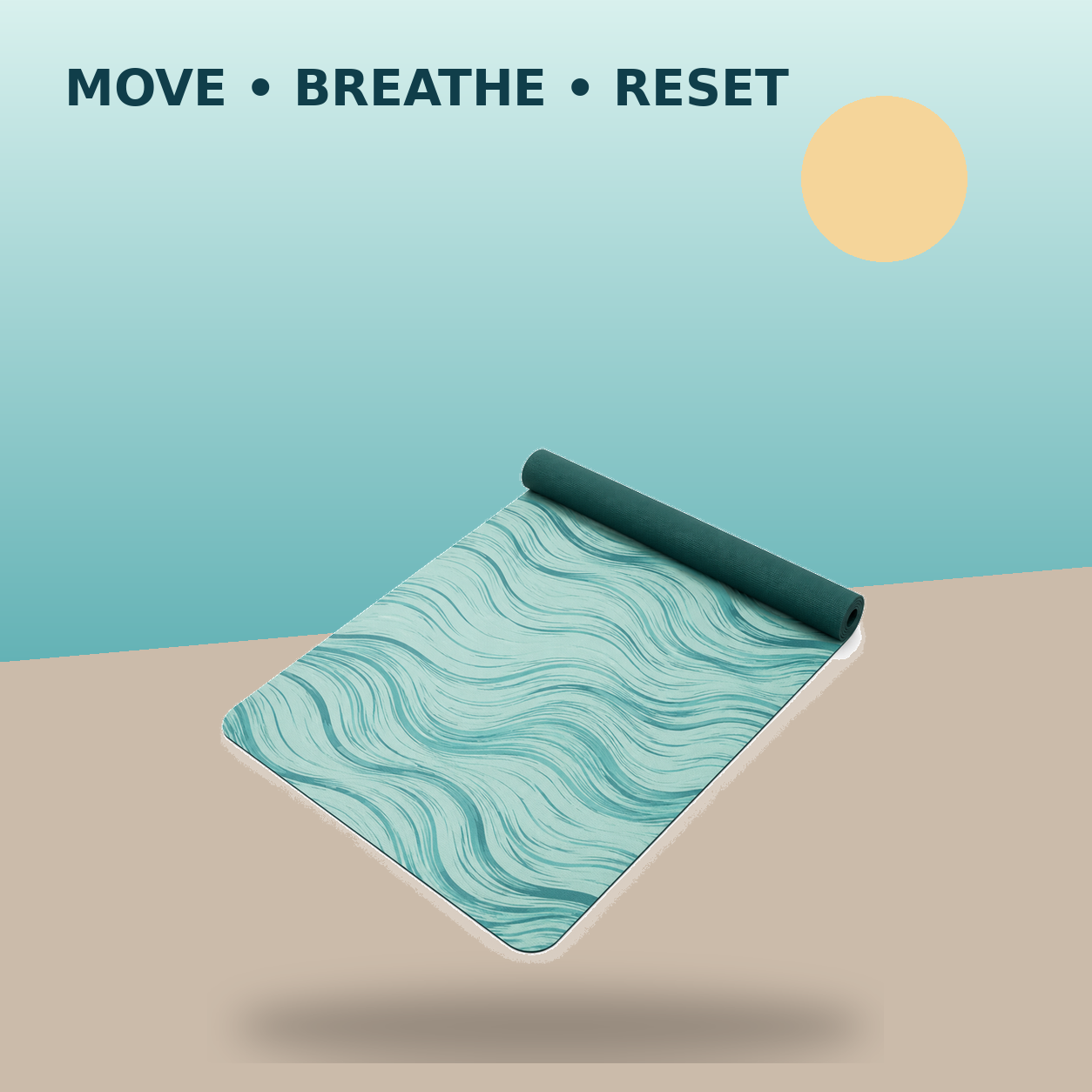 Ocean Current Wave Yoga Mat